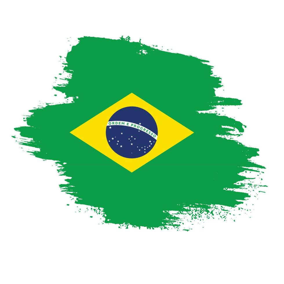 vector de bandera de brasil de trazo de pincel de tinta