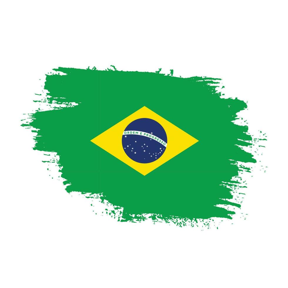 Paint brush stroke Brazil flag vector for free download