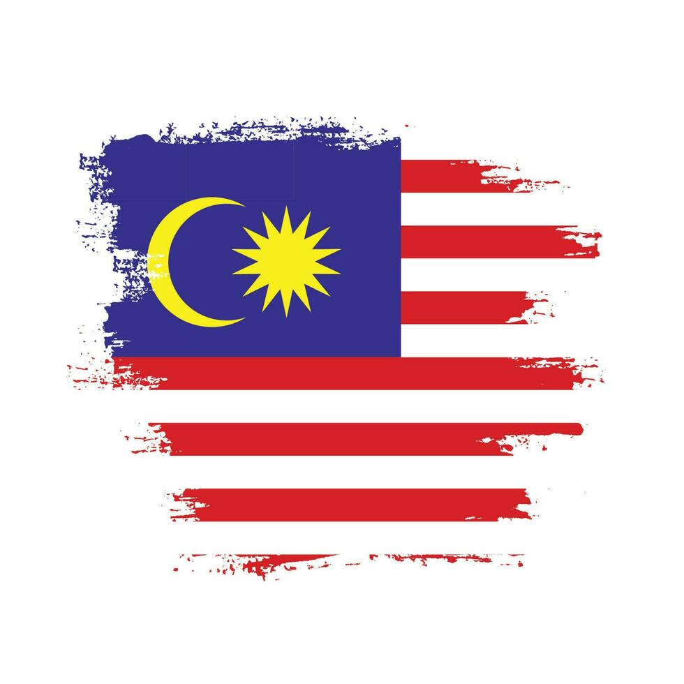 Free brush stroke Malaysia flag vector image