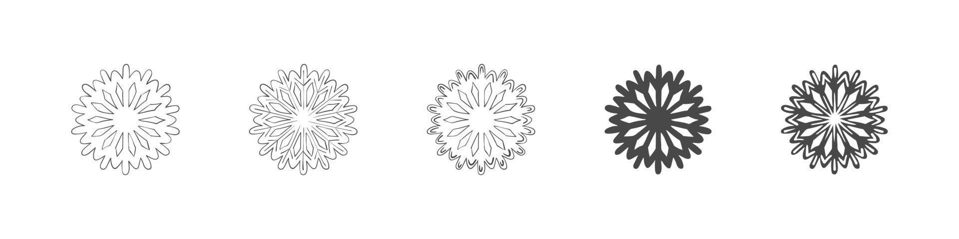 Snowflakes. Snowflakes for New Year design. Hand-drawn snowflake icons. Vector illustration