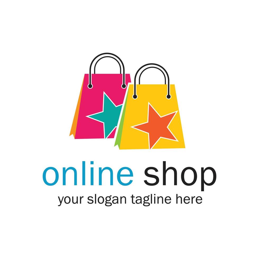 online shop logo vector icon illustration template design