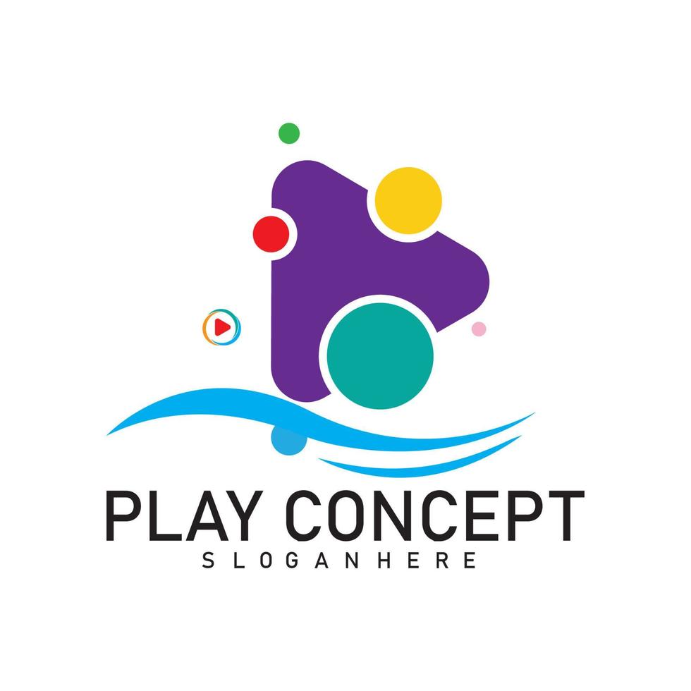 Colorful Play logo design concept. Play logo template vector. Icon Symbol vector