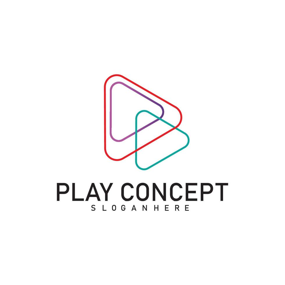 Colorful Play logo design concept. Play logo template vector. Icon Symbol vector