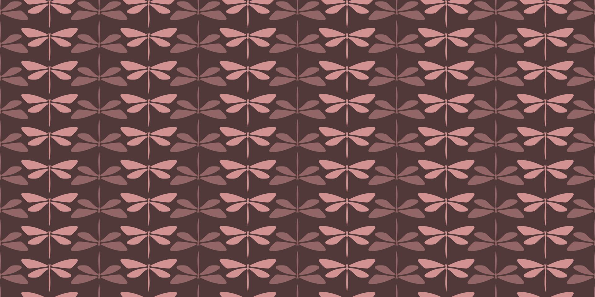 Brown dragonflies seamless pattern background vector. vector