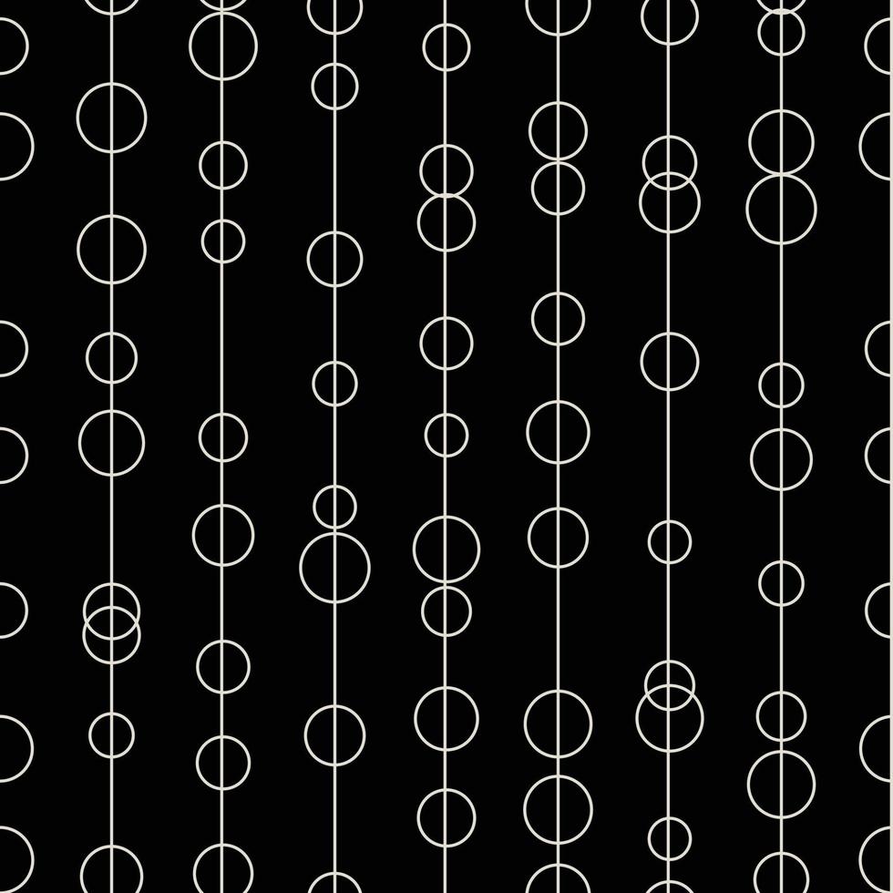Black and white, monochrome geometric vector pattern, seamless repeat, vertical stripes with circles