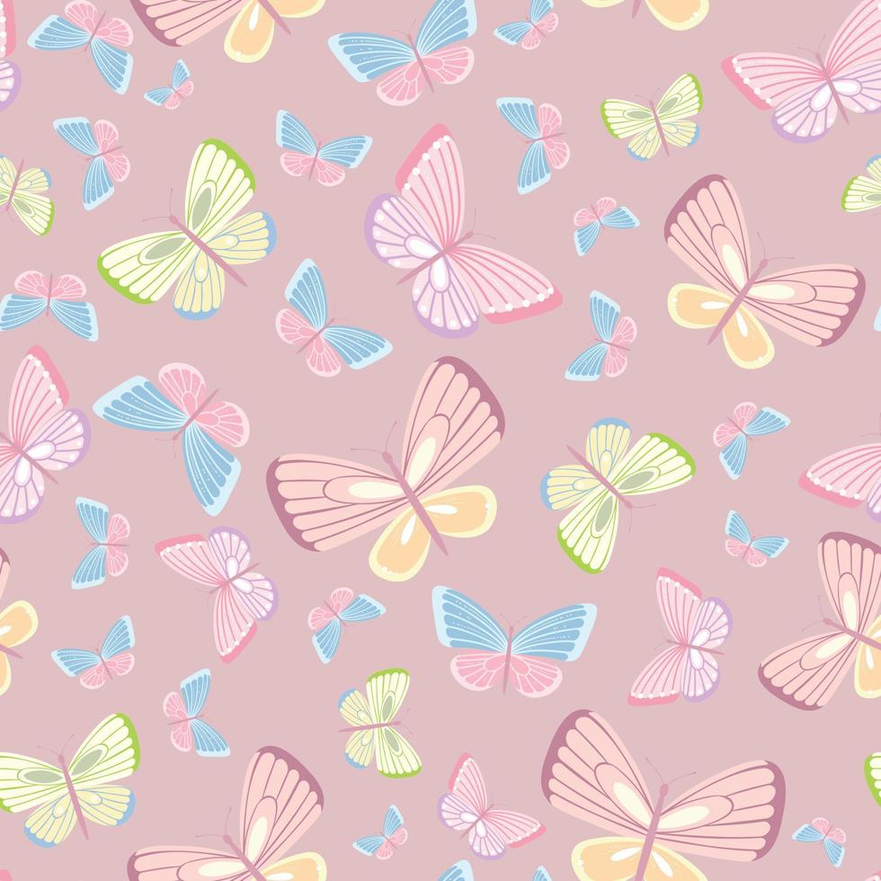 Butterfly seamless repeat pattern design, vector