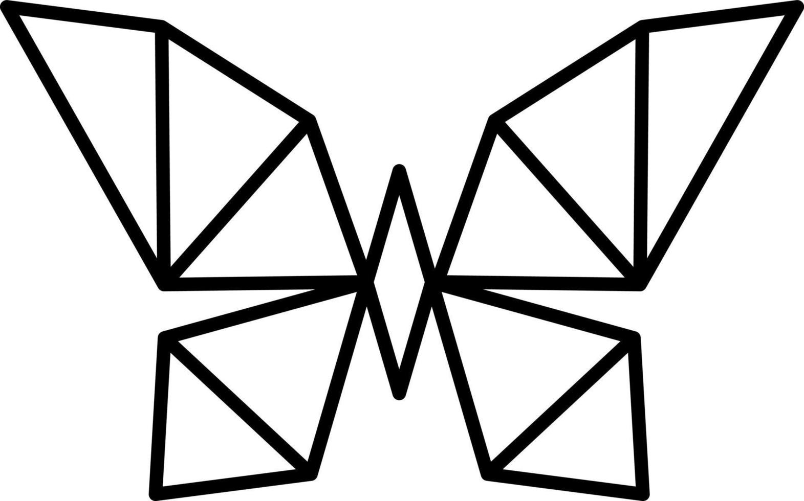 Geometric butterfly low polly vector symbol