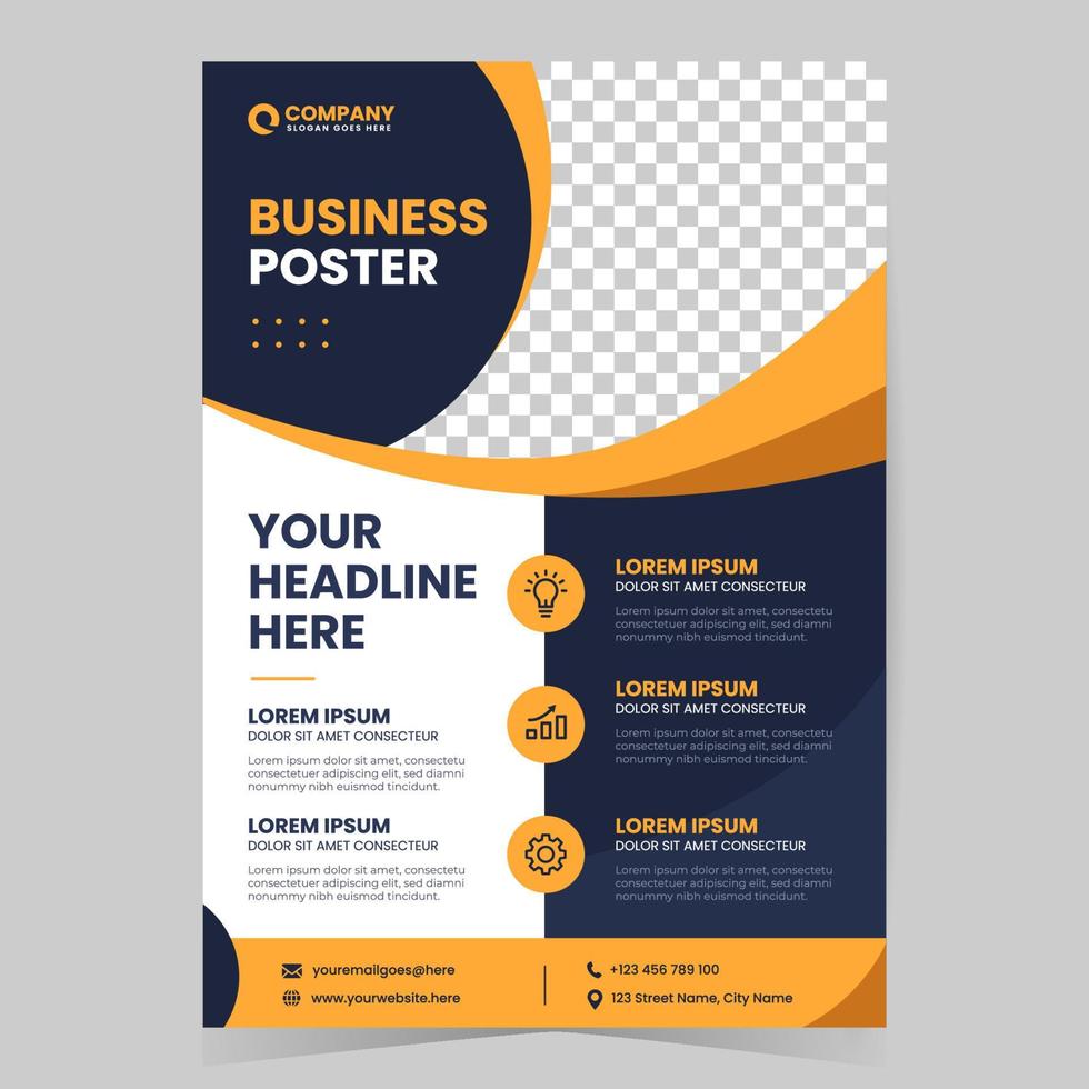 Modern Flat Business Poster Template vector