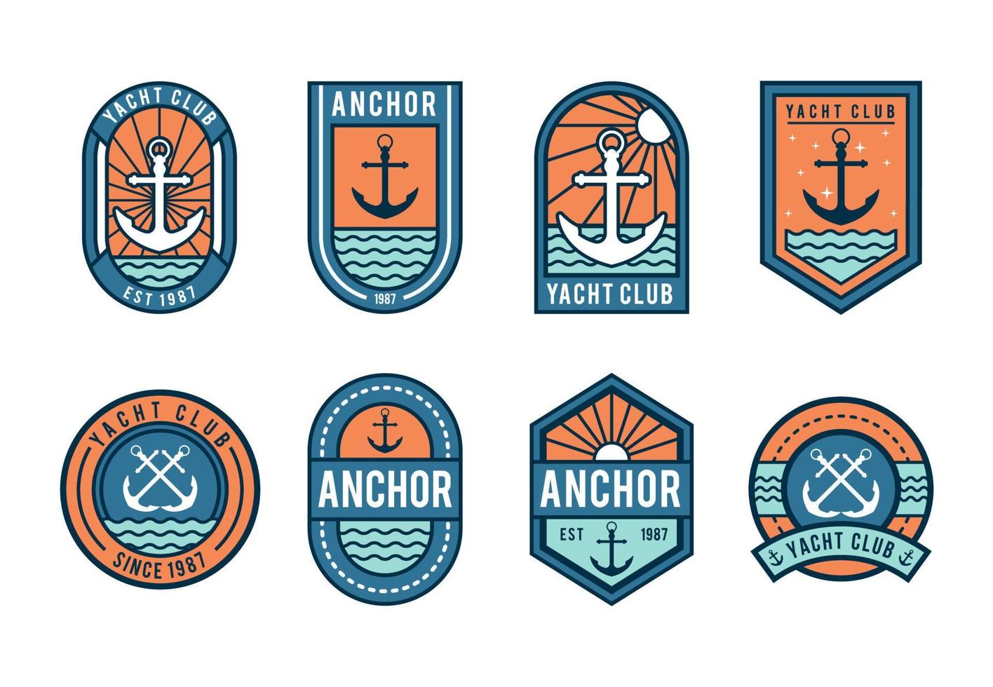Vintage Anchor Logo Set vector