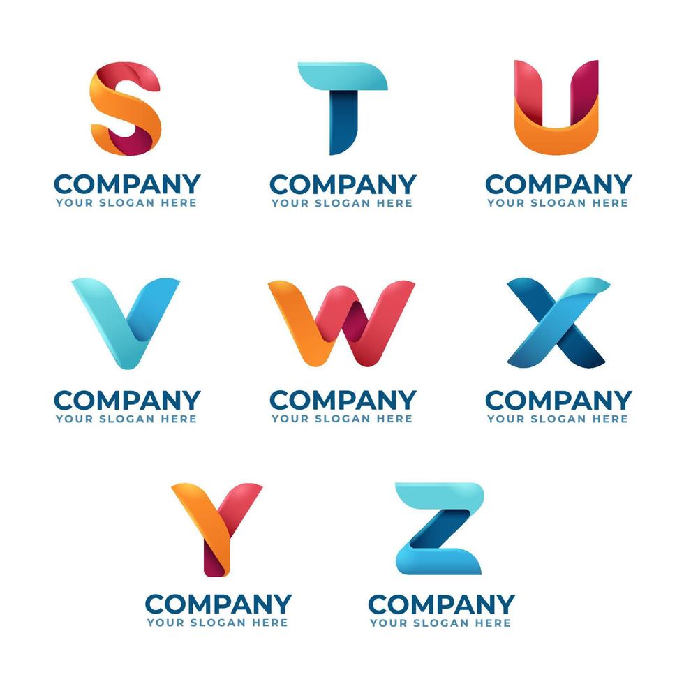 3D Alphabet S-Z Logo Template vector