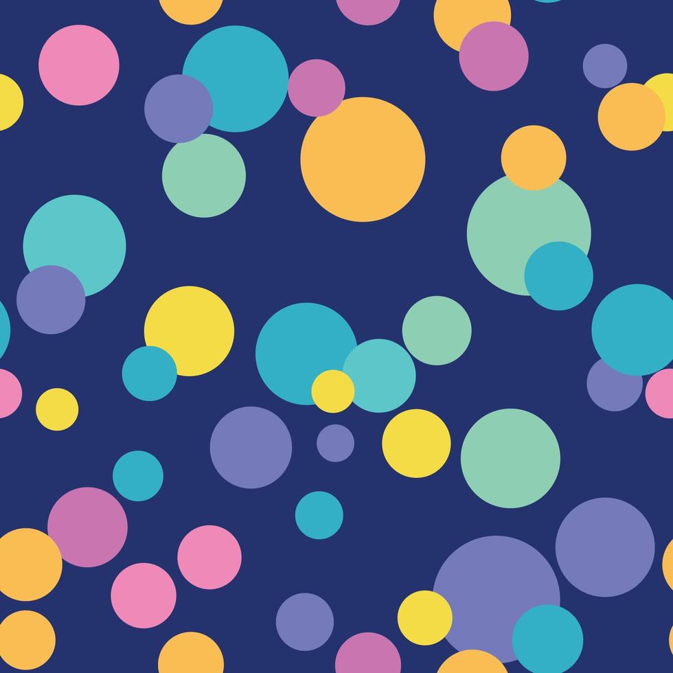 Blue and colorful, seamless scattered circle pattern, vector background