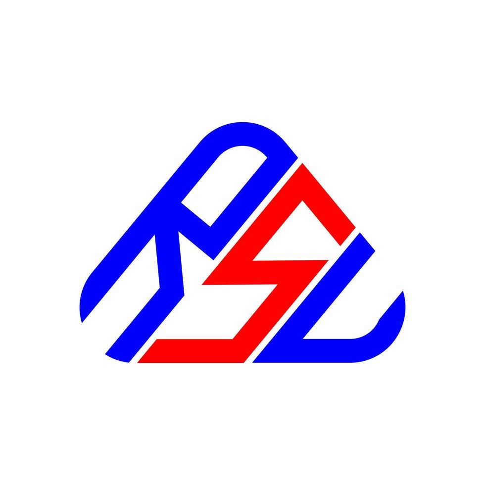 diseño creativo del logotipo de la letra rsu con gráfico vectorial, logotipo simple y moderno de rsu. vector