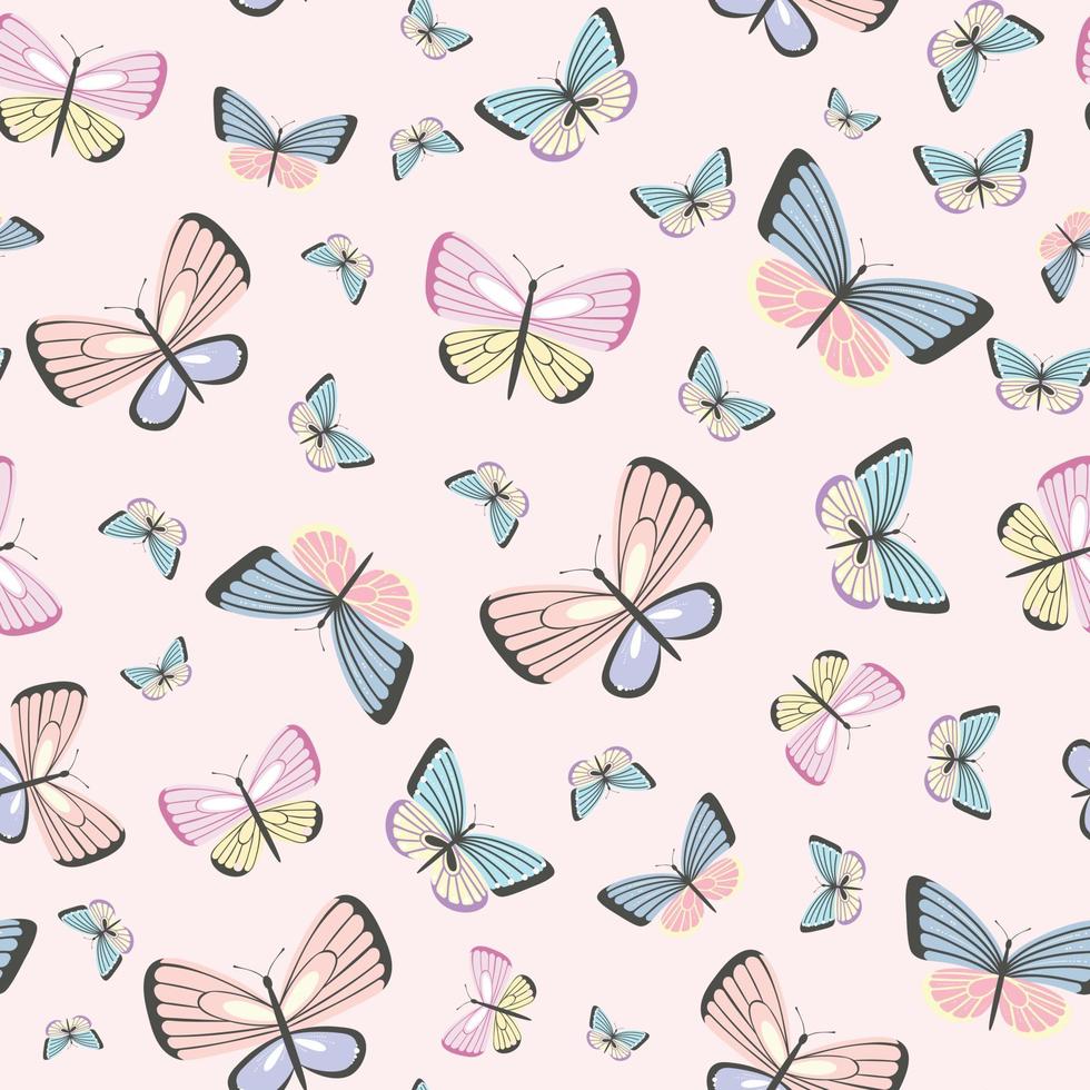 Vector butterfly seamless repeat pattern design background