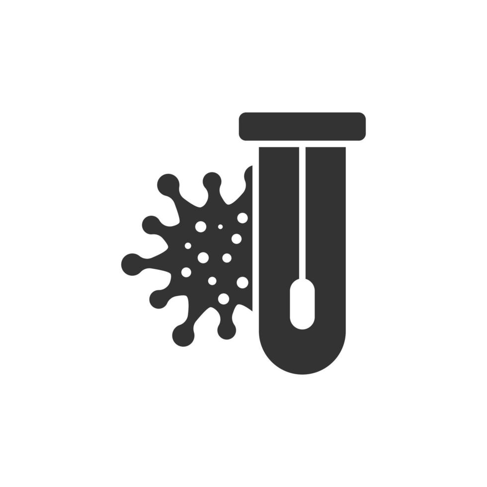 Coronavirus test icon in flat style. covid-19 vector illustration on isolated background. Medical diagnostic sign business concept.