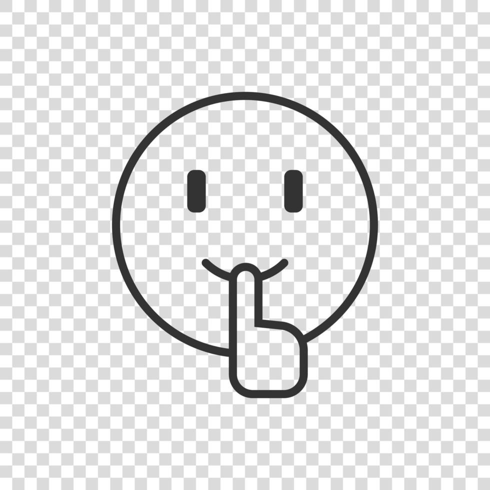 Quiet icon in flat style. Silence vector illustration on isolated background. Hush sign business concept.Quiet icon in flat style. Silence vector illustration on isolated background.