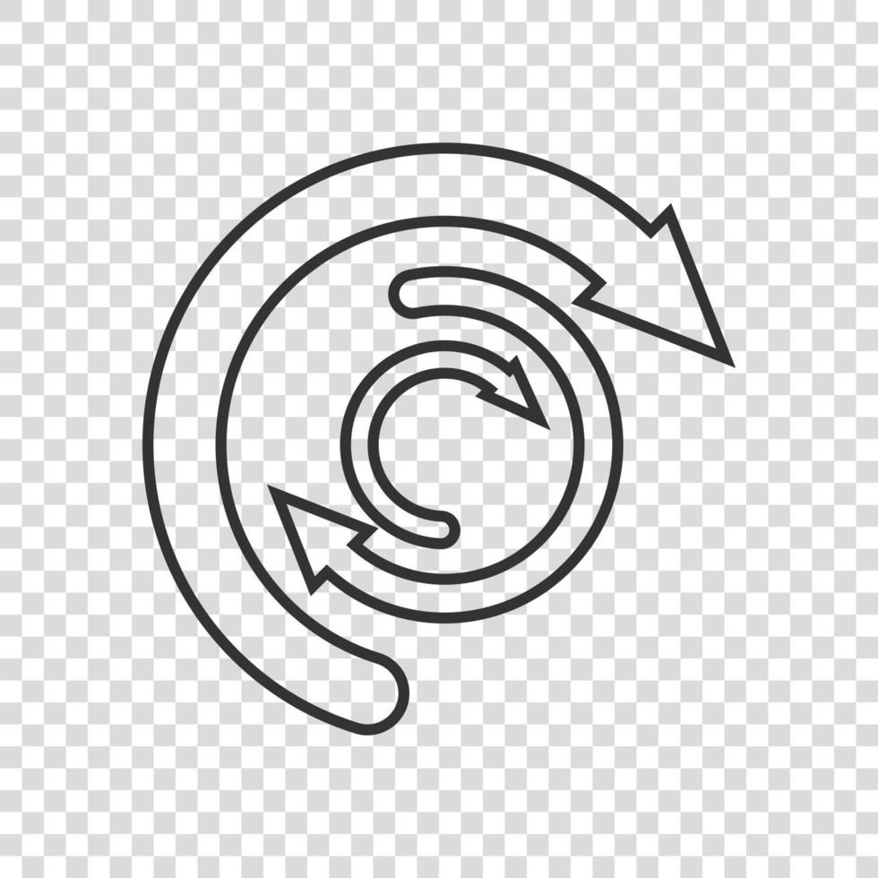 Arrow cycle icon in flat style. Recycle eco vector illustration on white isolated background. Balance business concept.