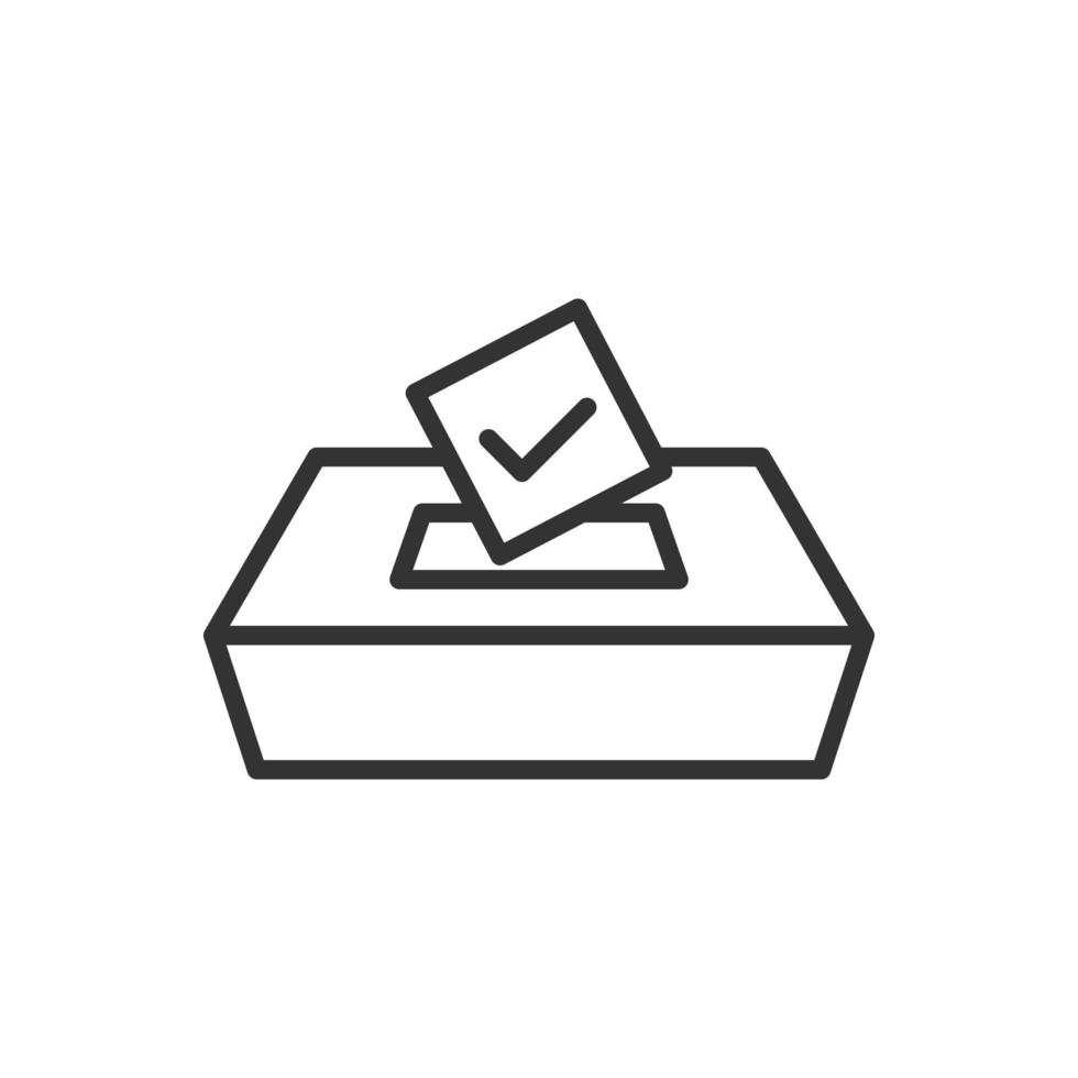Vote icon in flat style. Ballot box vector illustration on white isolated background. Election business concept.