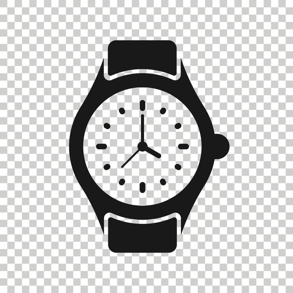 Wrist watch icon in flat style. Hand clock vector illustration on white isolated background. Time bracelet business concept.