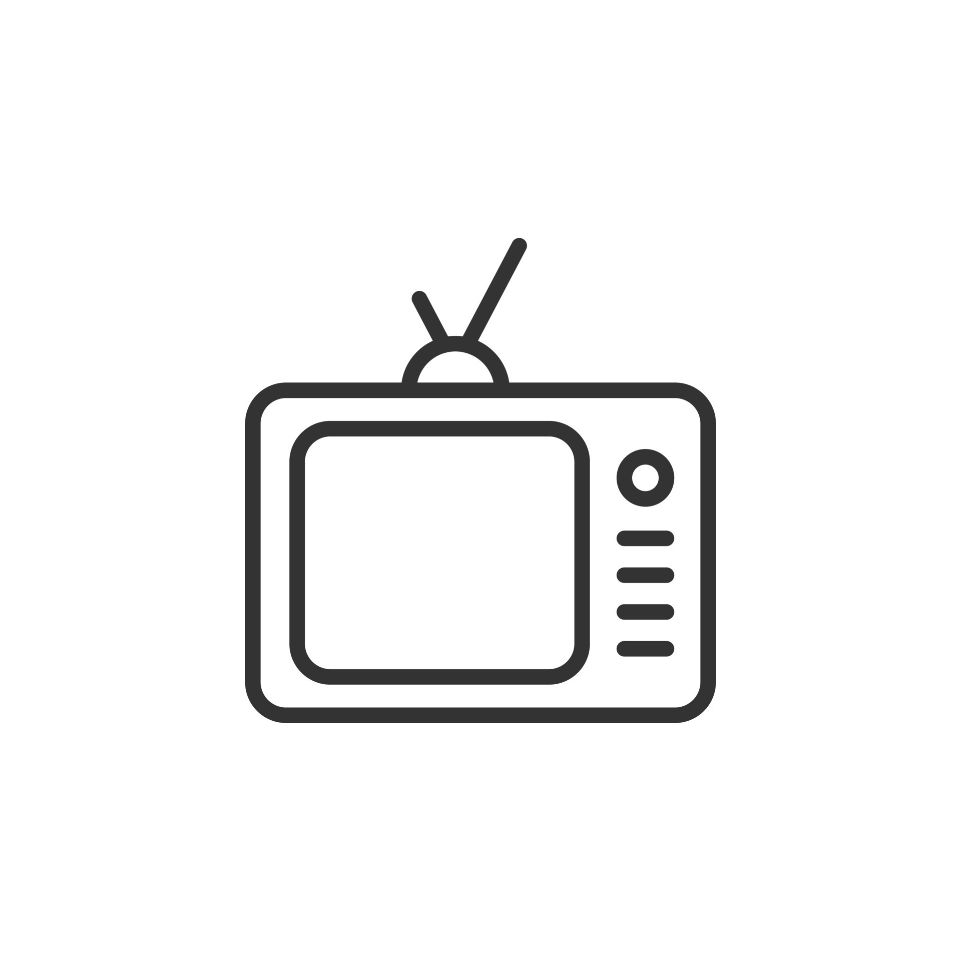 Tv icon in flat style. Television sign vector illustration on white