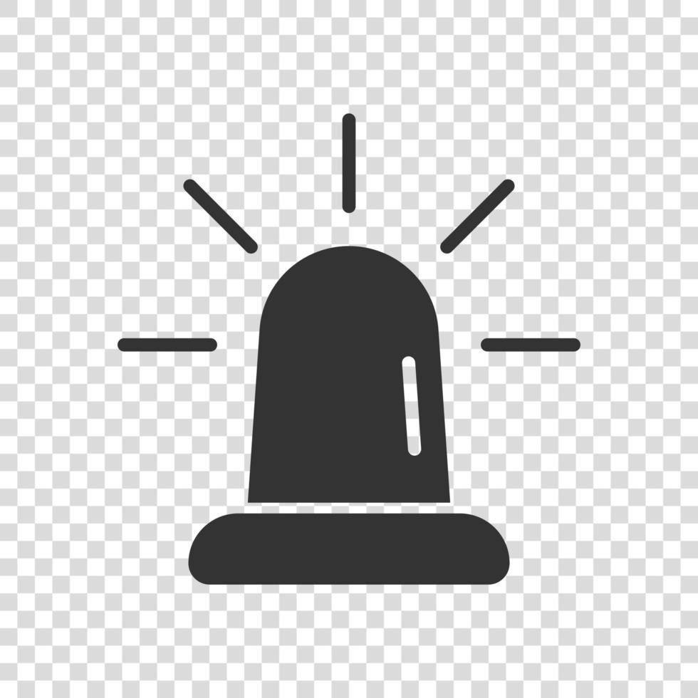 Emergency alarm icon in flat style. Alert lamp vector illustration on isolated background. Police urgency sign business concept.