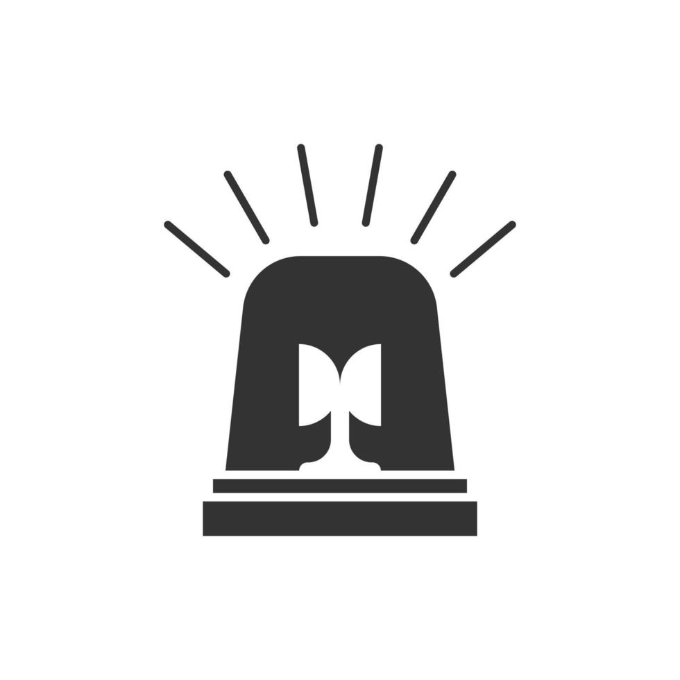 Emergency alarm icon in flat style. Alert lamp vector illustration on isolated background. Police urgency sign business concept.