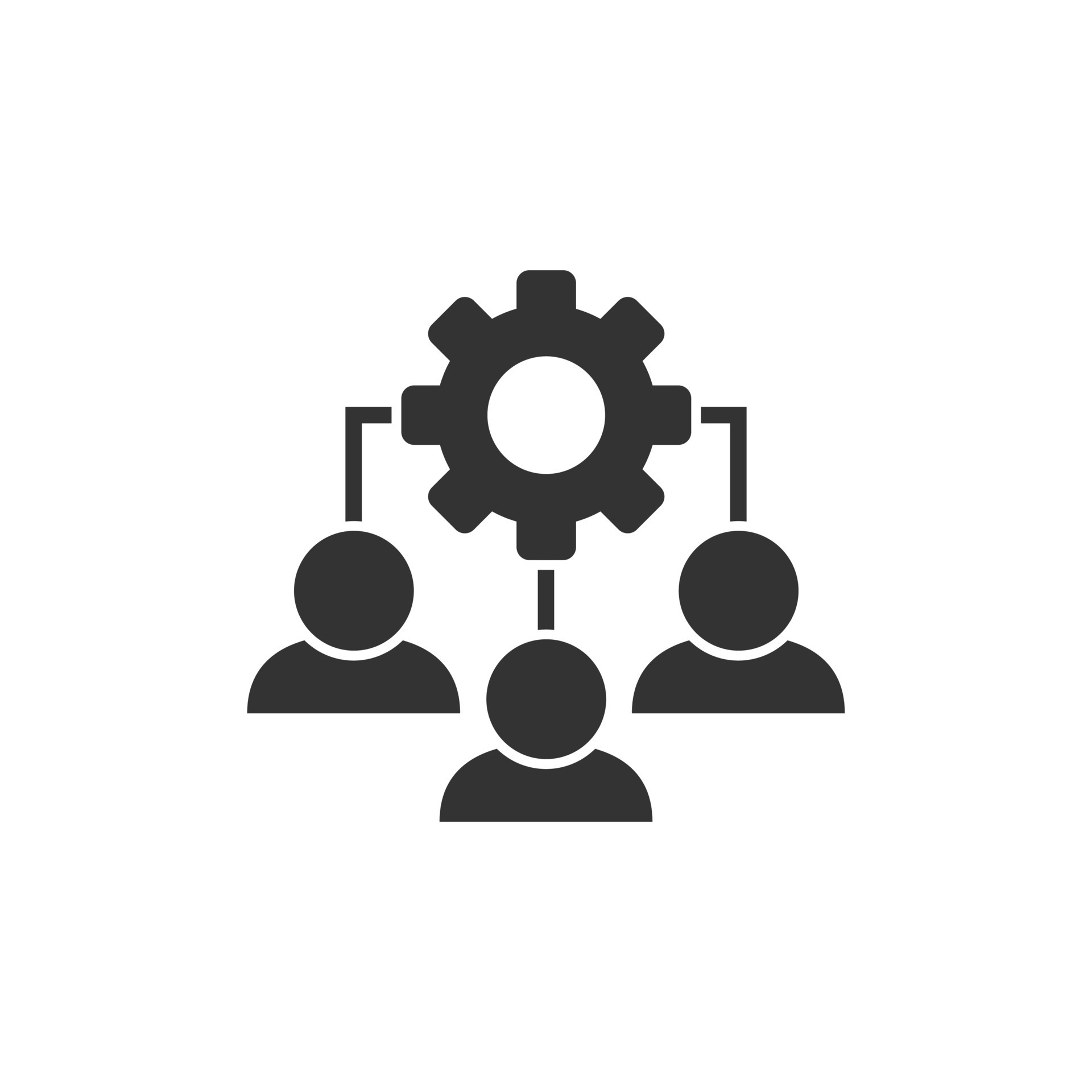Business training icon in flat style. Gear with people vector illustration  on white isolated background. Employee management concept. 16130220 Vector  Art at Vecteezy