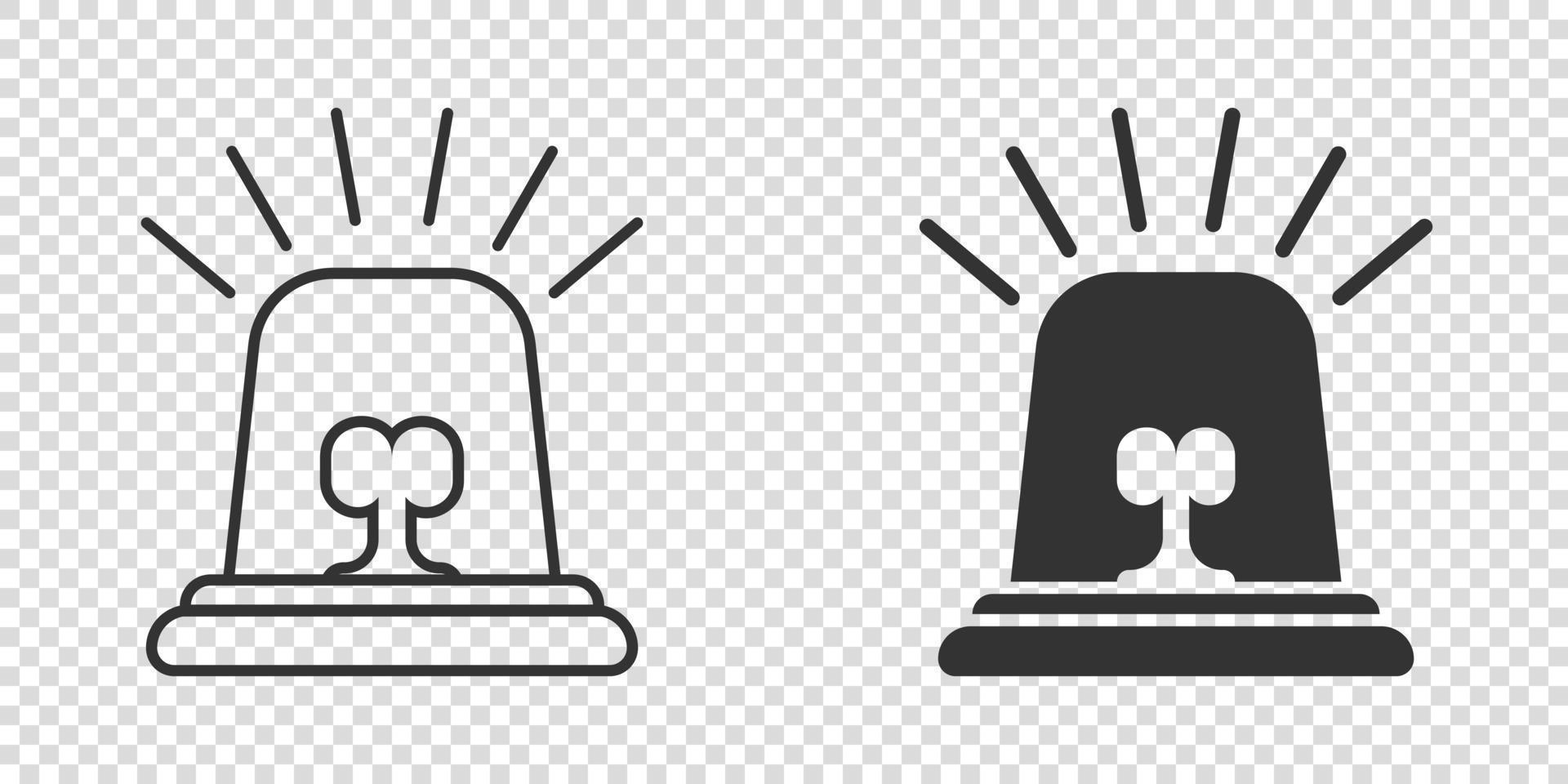 Emergency alarm icon in flat style. Alert lamp vector illustration on isolated background. Police urgency sign business concept.