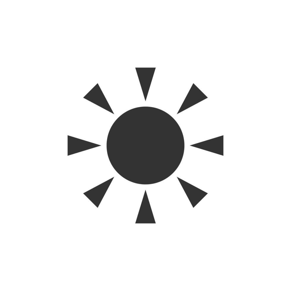 icono de sol en estilo plano. Ilustración de vector de signo de luz solar sobre fondo blanco aislado. concepto de negocio de luz diurna.