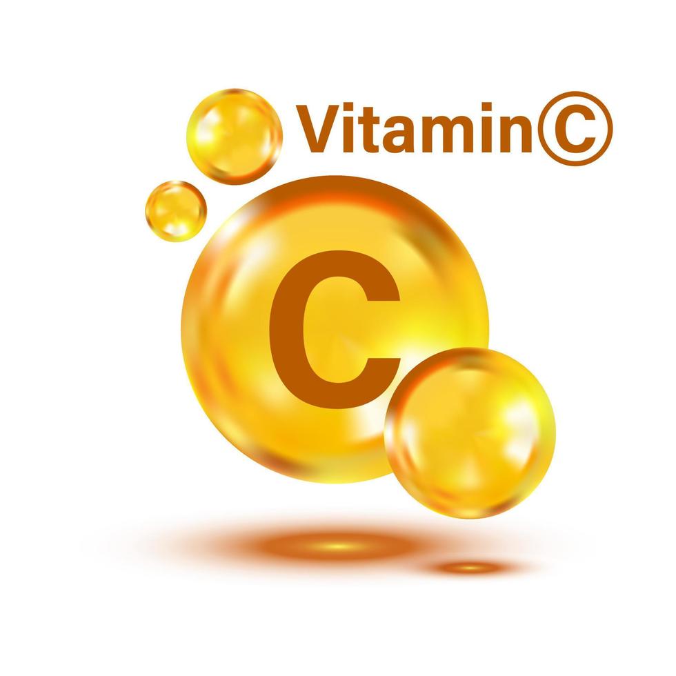 Vitamin C icon in flat style. Pill capsule vector illustration on white isolated background. Drug business concept.