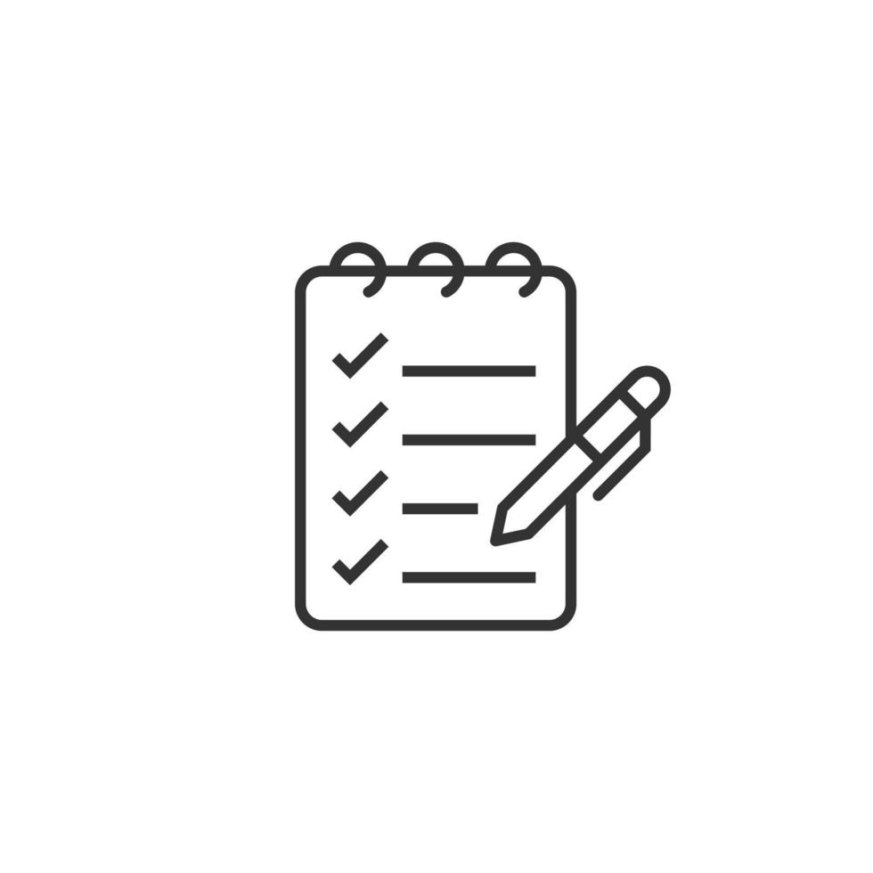 To do list icon in flat style. Document checklist vector illustration on white isolated background. Notepad check mark business concept.
