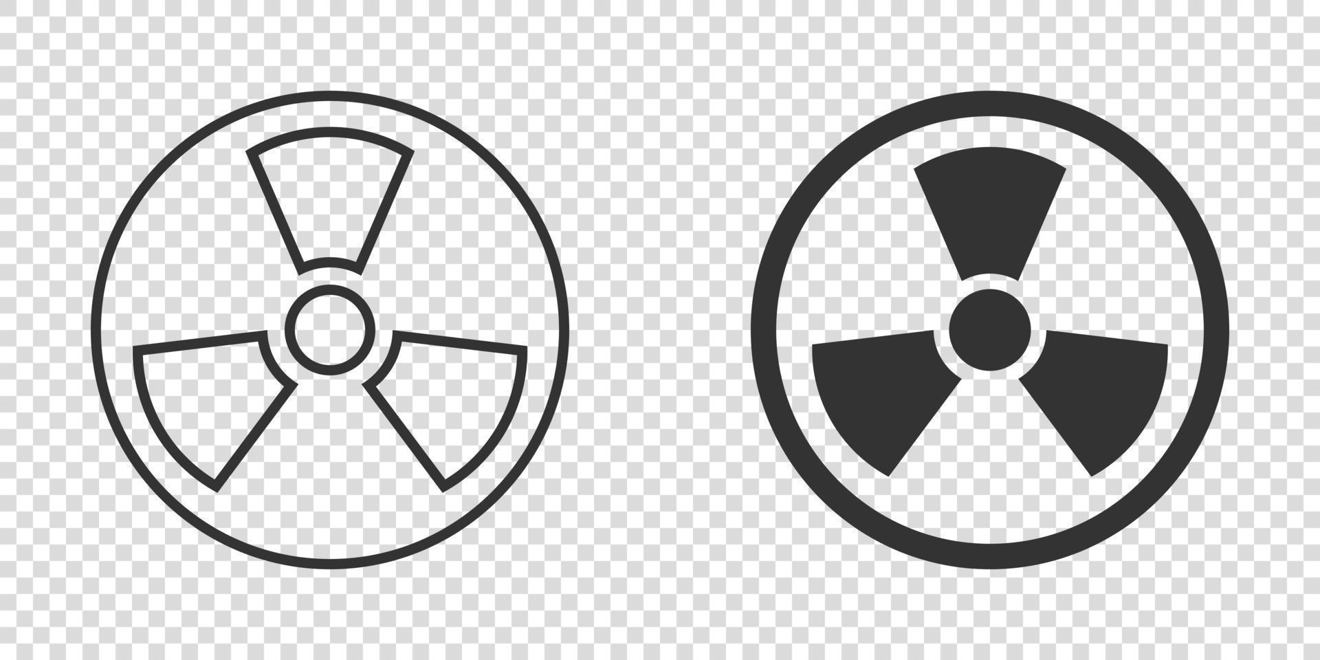 Nuclear radiation icon in flat style. Radioactivity vector illustration on white isolated background. Toxic sign business concept.