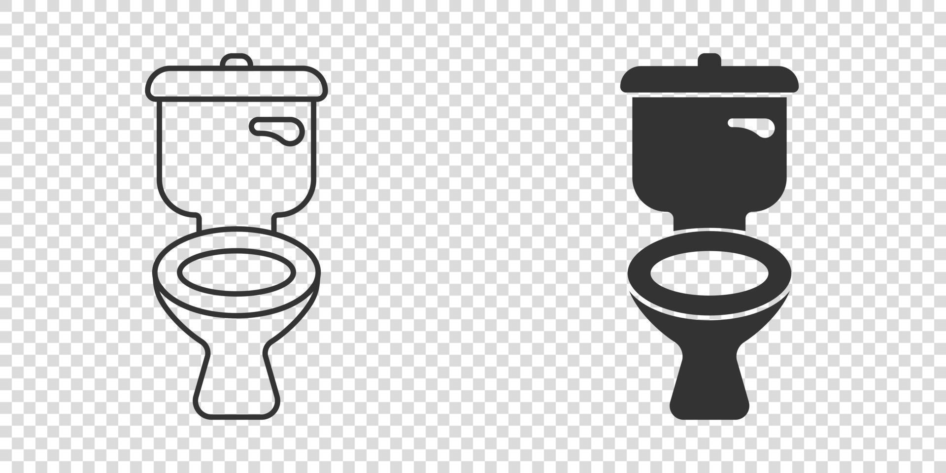 Toilet bowl icon in flat style. Hygiene vector illustration on isolated background. WC restroom sign business concept.