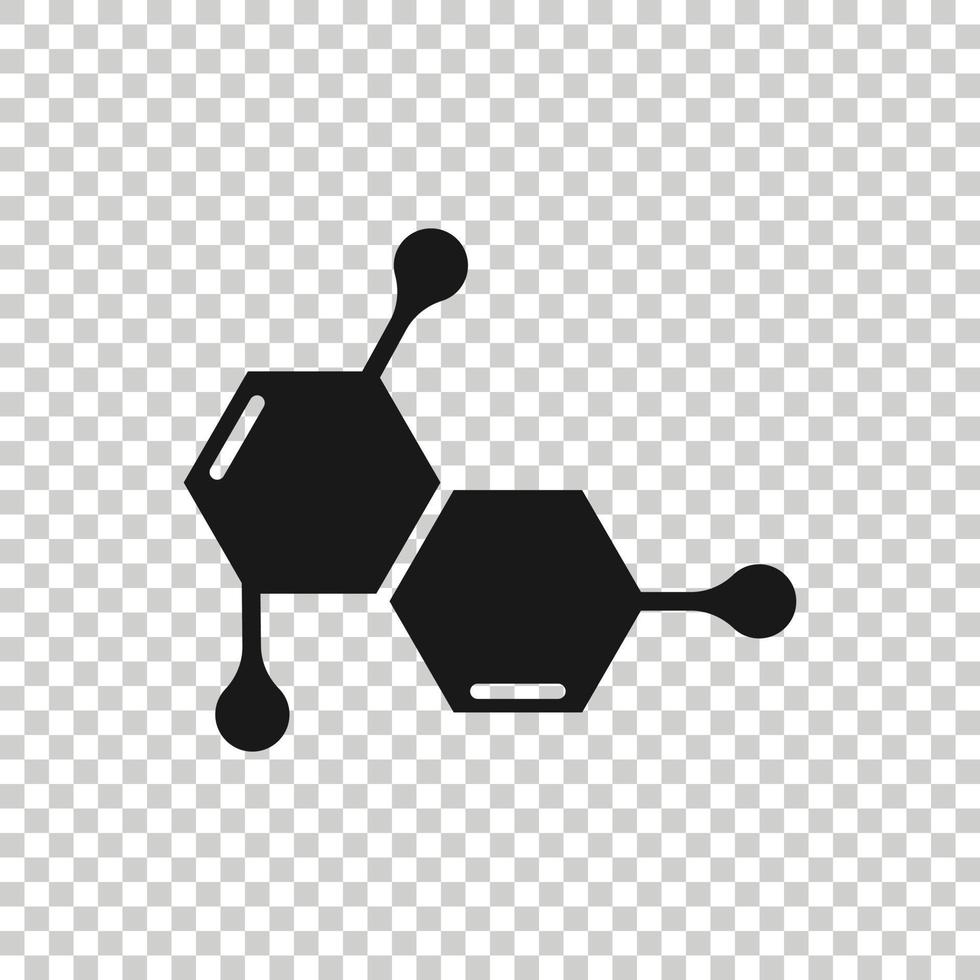 Science icon in flat style. Dna cell vector illustration on white isolated background. Molecule evolution business concept.