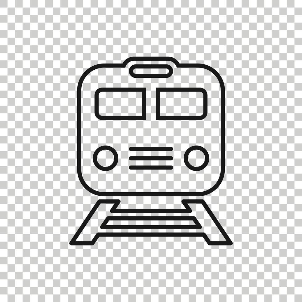 icono de metro en estilo plano. tren metro ilustración vectorial sobre fondo blanco aislado. concepto de negocio de carga ferroviaria. vector