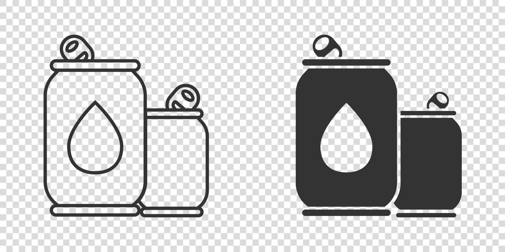 Soda can icon in flat style. Drink bottle vector illustration on isolated background. Beverage sign business concept.