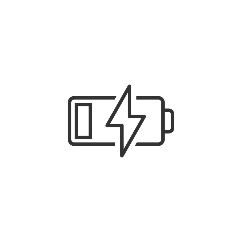 Battery charge icon in flat style. Power level vector illustration on white isolated background. Lithium accumulator business concept.