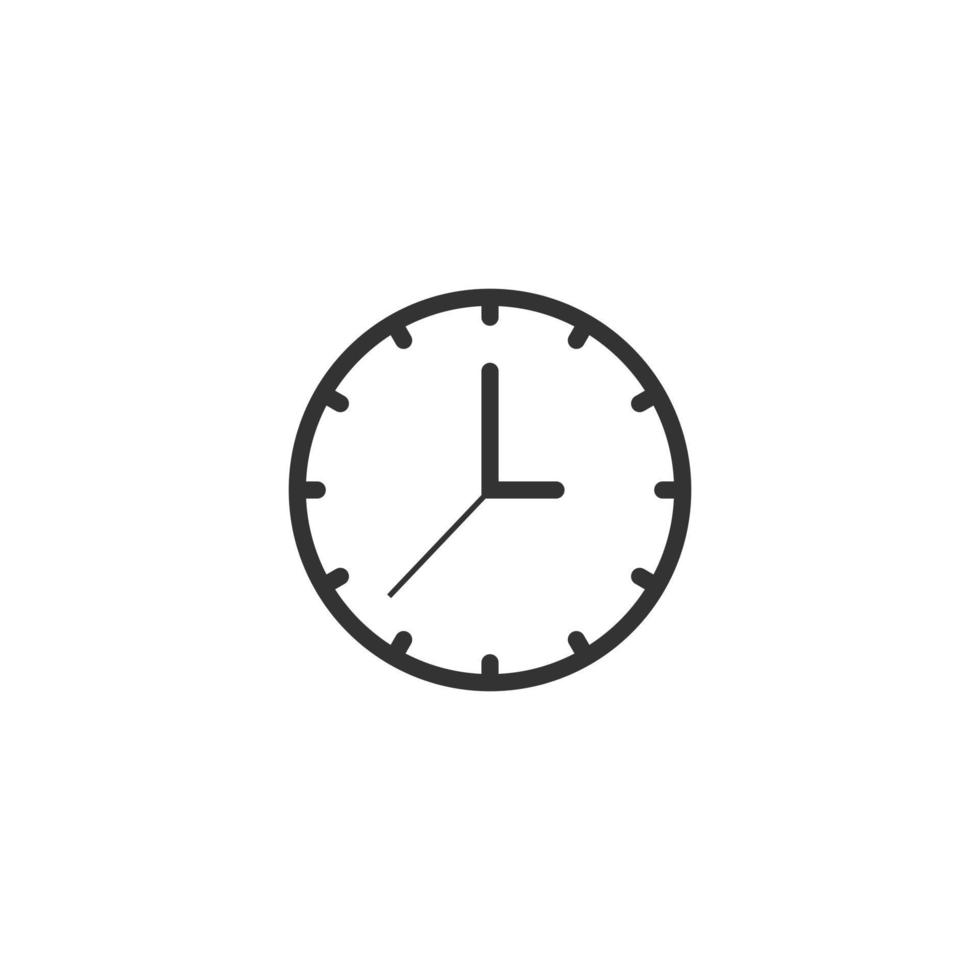 Clock icon in flat style. Watch vector illustration on white isolated background. Timer business concept.