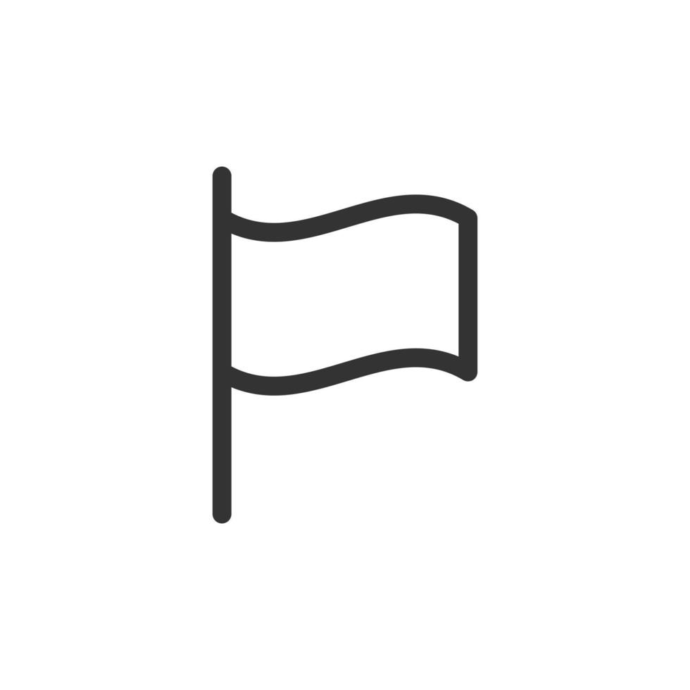 Flag icon in flat style. Pin vector illustration on white isolated background. Flagpole business concept.