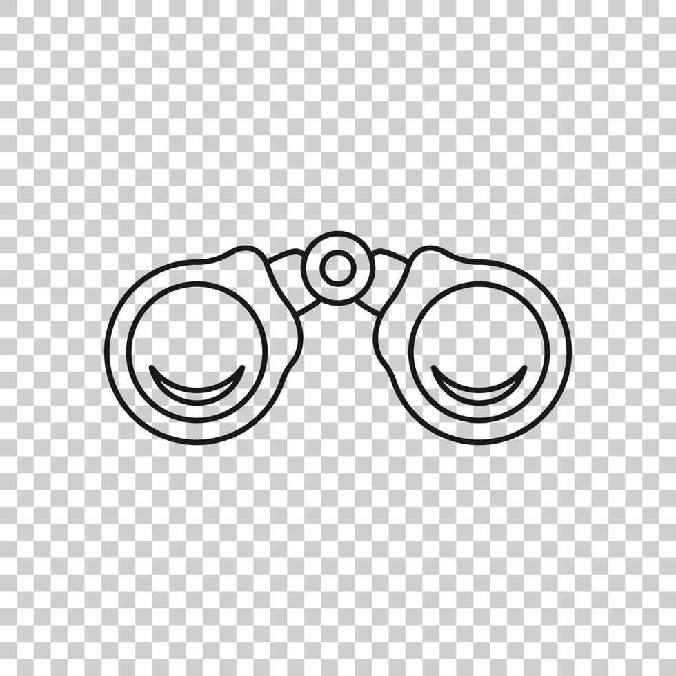 Binocular icon in flat style. Search vector illustration on white isolated background. Zoom business concept.