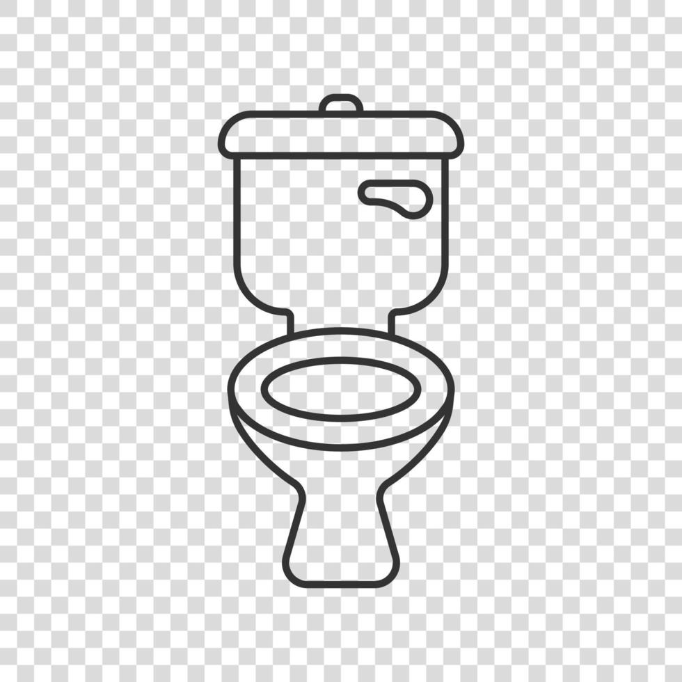 Toilet bowl icon in flat style. Hygiene vector illustration on isolated background. WC restroom sign business concept.