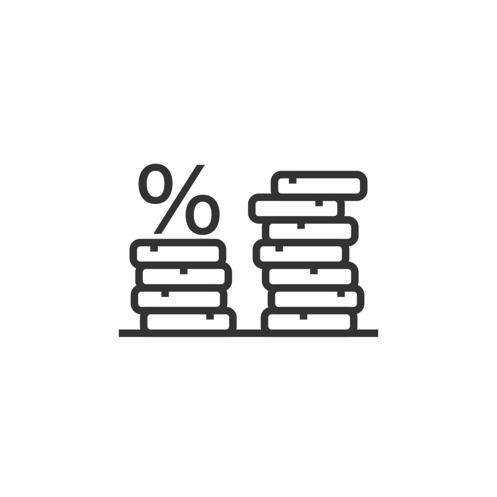 Coins stack icon in flat style. Dollar coin vector illustration on white isolated background. Money stacked business concept.