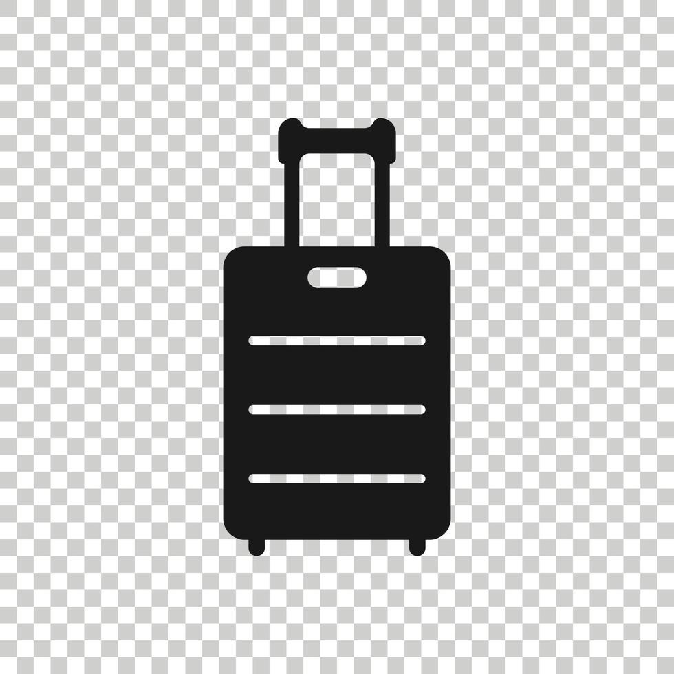 Travel bag icon in flat style. Luggage vector illustration on white isolated background. Baggage business concept.