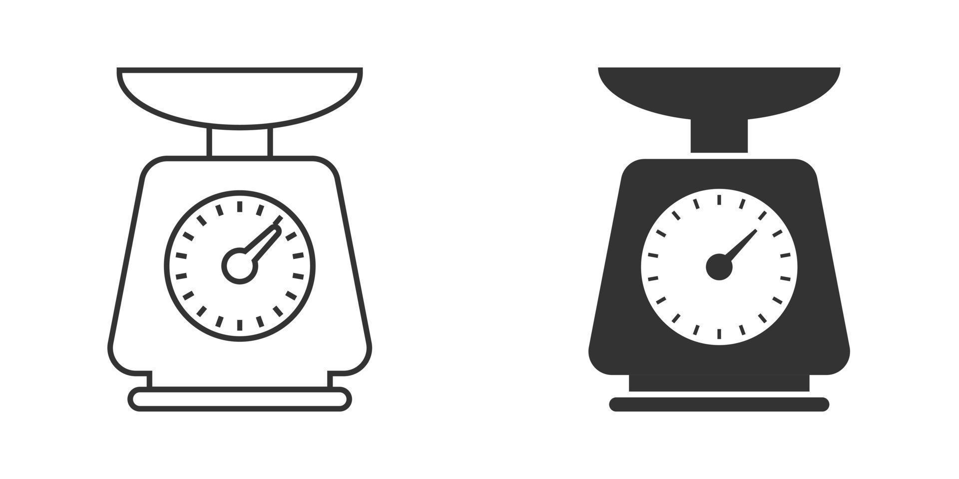 Bathroom weight scale icon in flat style. Mass measurement vector