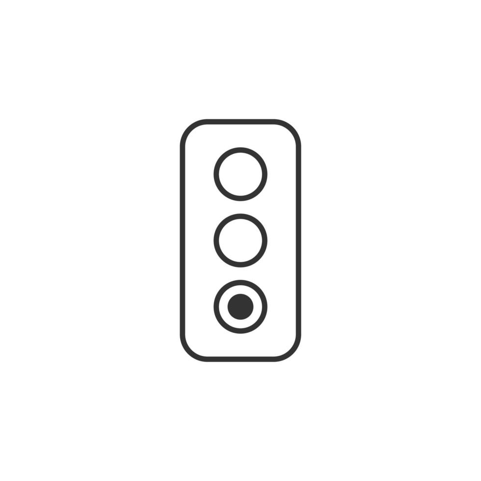 Semaphore icon in flat style. Traffic light vector illustration on white isolated background. Crossroads business concept.