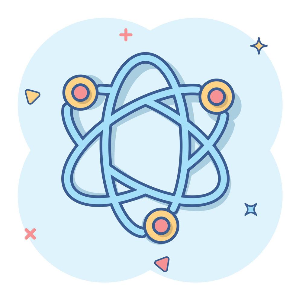 Science icon in comic style. Dna cell cartoon vector illustration on white isolated background. Molecule evolution splash effect business concept.