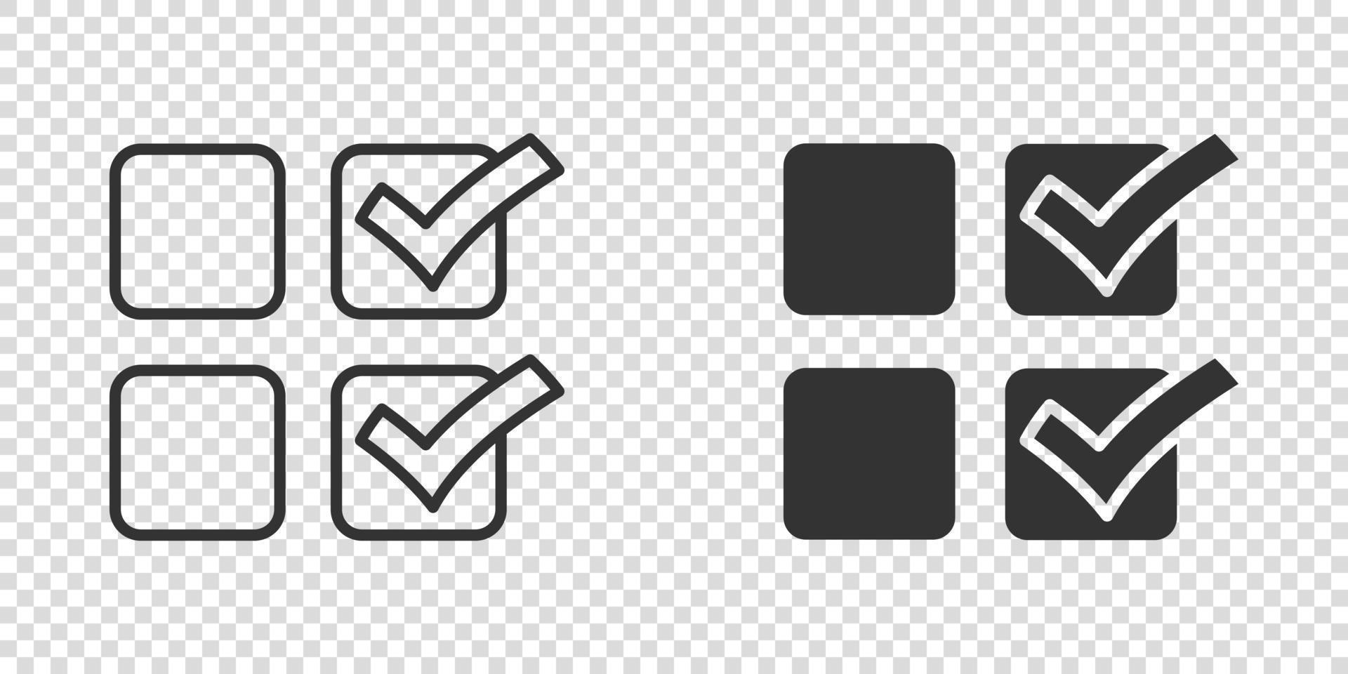 Checklist document icon in flat style. Survey vector illustration on white isolated background. Check mark choice business concept.