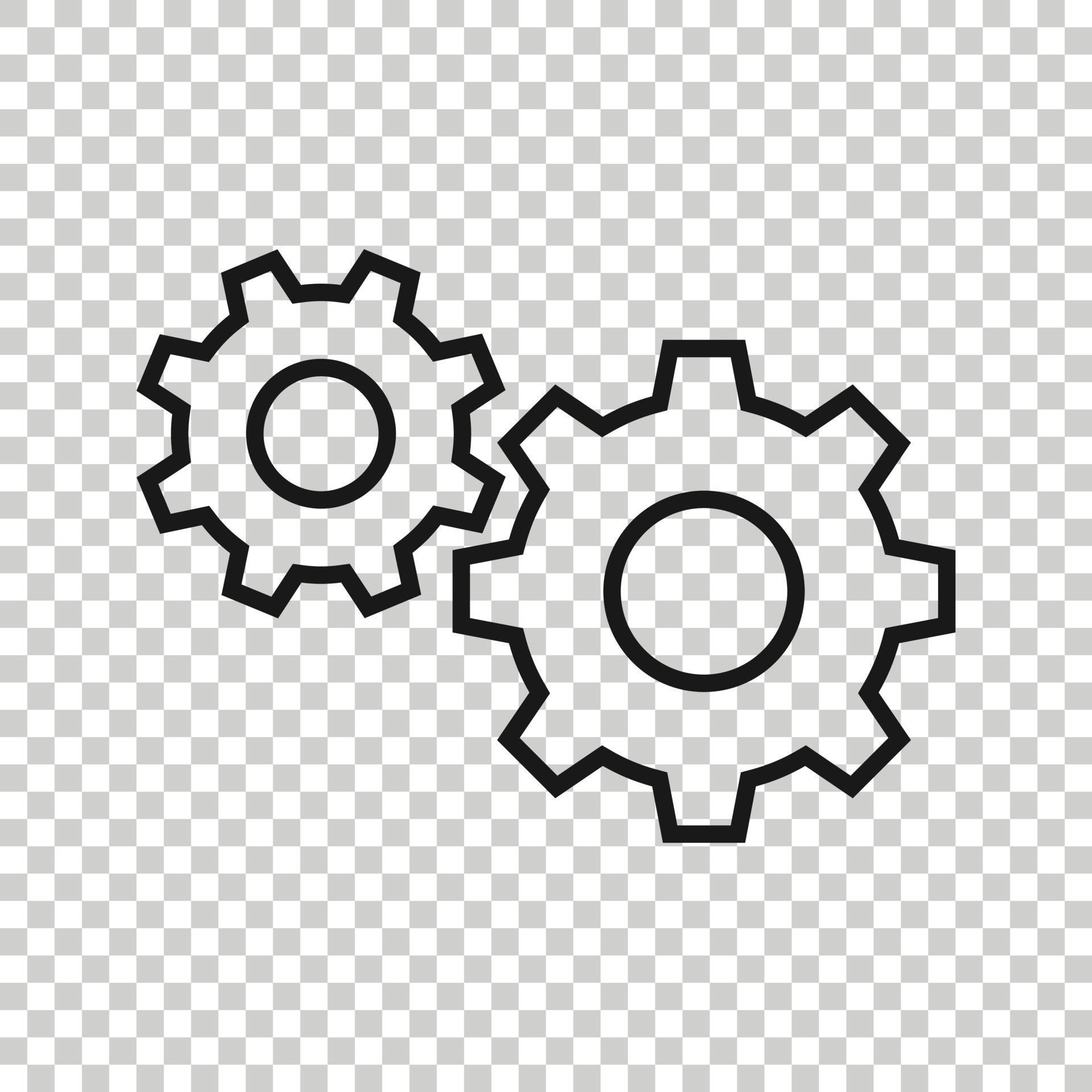 Gear vector icon in flat style. Cog wheel illustration on white