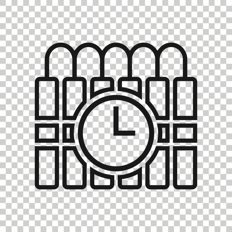 Bomb icon in flat style. Dynamite vector illustration on white isolated background. C4 tnt business concept.