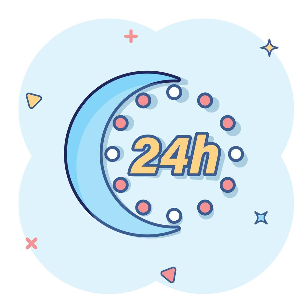 24-hours-clock-icon-in-comic-style-timer-countdown-cartoon-vector
