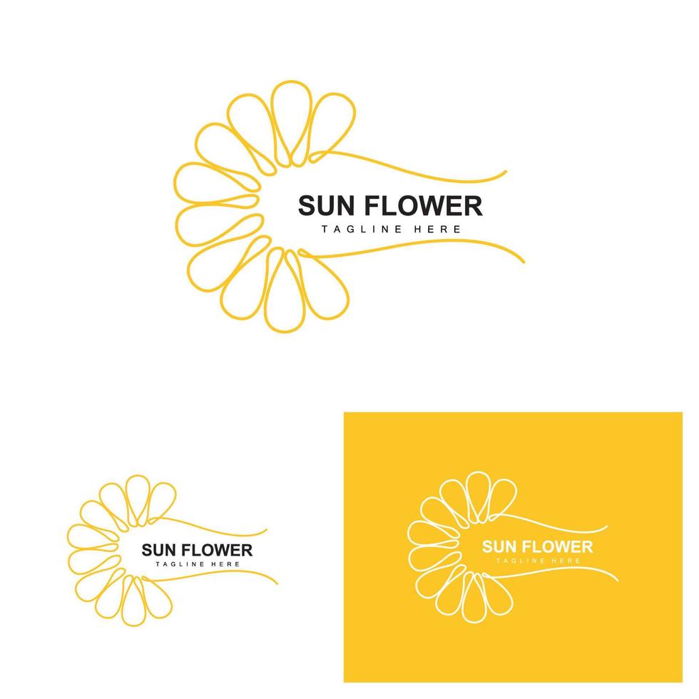 Sunflower Logo Design, Ornamental Plant Garden Plant Icon Vector, Company Product Brand vector